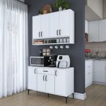 Casa si Gradina - Mobilier - Comode si corpuri - Corpuri bucatarie - Suport cafea Hanah Home, PAL 100%, 120 x 40 x 160.4 cm, alb, 893RAN5514 - Infinity.ro