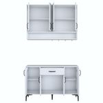 Casa si Gradina - Mobilier - Comode si corpuri - Corpuri bucatarie - Suport cafea Hanah Home, PAL 100%, 120 x 40 x 160.4 cm, alb, 893RAN5514 - Infinity.ro