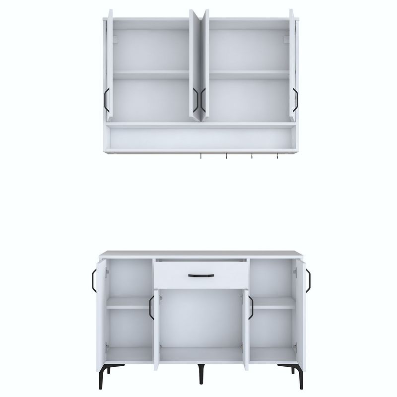 Casa si Gradina - Mobilier - Comode si corpuri - Corpuri bucatarie - Suport cafea Hanah Home, PAL 100%, 120 x 40 x 160.4 cm, alb, 893RAN5514 - Infinity.ro