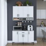Casa si Gradina - Mobilier - Comode si corpuri - Corpuri bucatarie - Suport cafea Hanah Home, PAL 100%, 120 x 40 x 160.4 cm, alb, 893RAN5514 - Infinity.ro