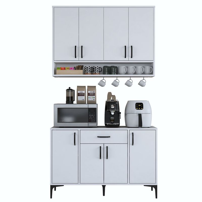 Casa si Gradina - Mobilier - Comode si corpuri - Corpuri bucatarie - Suport cafea Hanah Home, PAL 100%, 120 x 40 x 160.4 cm, alb, 893RAN5514 - Infinity.ro