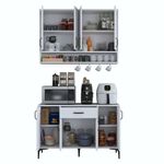 Casa si Gradina - Mobilier - Comode si corpuri - Corpuri bucatarie - Suport cafea Hanah Home, PAL 100%, 120 x 40 x 160.4 cm, alb, 893RAN5514 - Infinity.ro