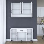 Casa si Gradina - Mobilier - Comode si corpuri - Corpuri bucatarie - Suport cafea Hanah Home, PAL 100%, 120 x 40 x 160.4 cm, alb, 893RAN5514 - Infinity.ro