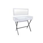 Casa si Gradina - Mobilier - Comode si corpuri - Masute de toaleta - Masă machiaj Hanah Home, PAL melaminat, 100 x 89 x 50 cm, alb/negru, 811MDD5106 - Infinity.ro