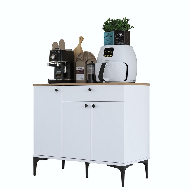 Casa si Gradina - Mobilier - Comode si corpuri - Corpuri bucatarie - Suport cafea Hanah Home, PAL 100%, 90.2 x 45 x 78.6 cm, nuc și alb, 893RAN5504 - Infinity.ro