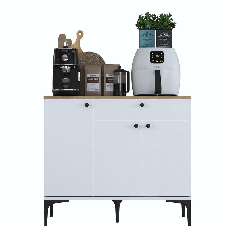 Casa si Gradina - Mobilier - Comode si corpuri - Corpuri bucatarie - Suport cafea Hanah Home, PAL 100%, 90.2 x 45 x 78.6 cm, nuc și alb, 893RAN5504 - Infinity.ro
