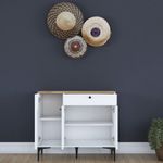 Casa si Gradina - Mobilier - Comode si corpuri - Corpuri bucatarie - Suport cafea Hanah Home, PAL 100%, 90.2 x 45 x 78.6 cm, nuc și alb, 893RAN5504 - Infinity.ro
