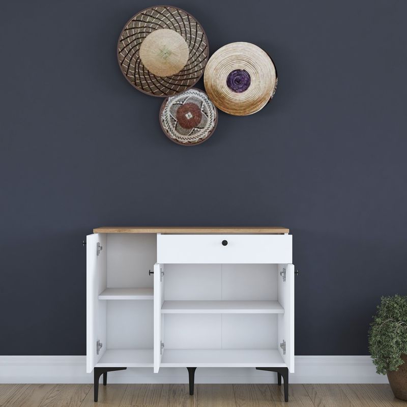 Casa si Gradina - Mobilier - Comode si corpuri - Corpuri bucatarie - Suport cafea Hanah Home, PAL 100%, 90.2 x 45 x 78.6 cm, nuc și alb, 893RAN5504 - Infinity.ro
