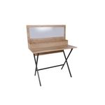 Casa si Gradina - Mobilier - Comode si corpuri - Masute de toaleta - Masă machiaj Hanah Home, PAL melaminat, 100 x 124 x 50 cm, stejar/negru, 811MDD5108 - Infinity.ro