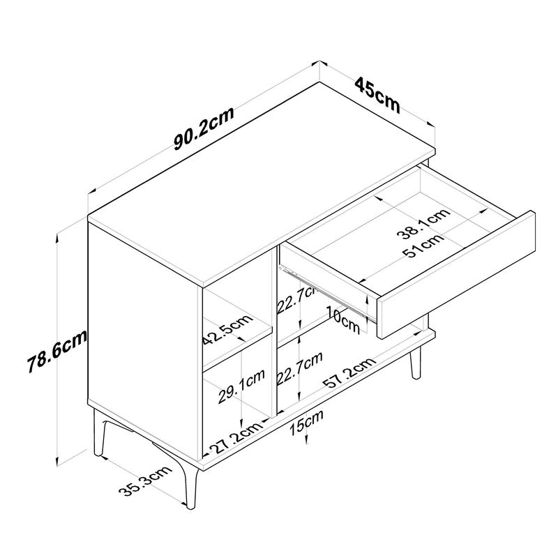 Casa si Gradina - Mobilier - Comode si corpuri - Corpuri bucatarie - Suport cafea Hanah Home, PAL 100%, 90.2 x 45 x 78.6 cm, nuc și alb, 893RAN5504 - Infinity.ro