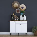 Casa si Gradina - Mobilier - Comode si corpuri - Corpuri bucatarie - Suport cafea Hanah Home, PAL 100%, 90.2 x 45 x 78.6 cm, nuc și alb, 893RAN5504 - Infinity.ro