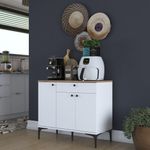 Casa si Gradina - Mobilier - Comode si corpuri - Corpuri bucatarie - Suport cafea Hanah Home, PAL 100%, 90.2 x 45 x 78.6 cm, nuc și alb, 893RAN5504 - Infinity.ro