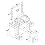 Casa si Gradina - Mobilier - Comode si corpuri - Masute de toaleta - Masă machiaj Hanah Home, PAL melaminat, 120 x 44.5 x 79.8 cm, alb, 893RAN4991 - Infinity.ro