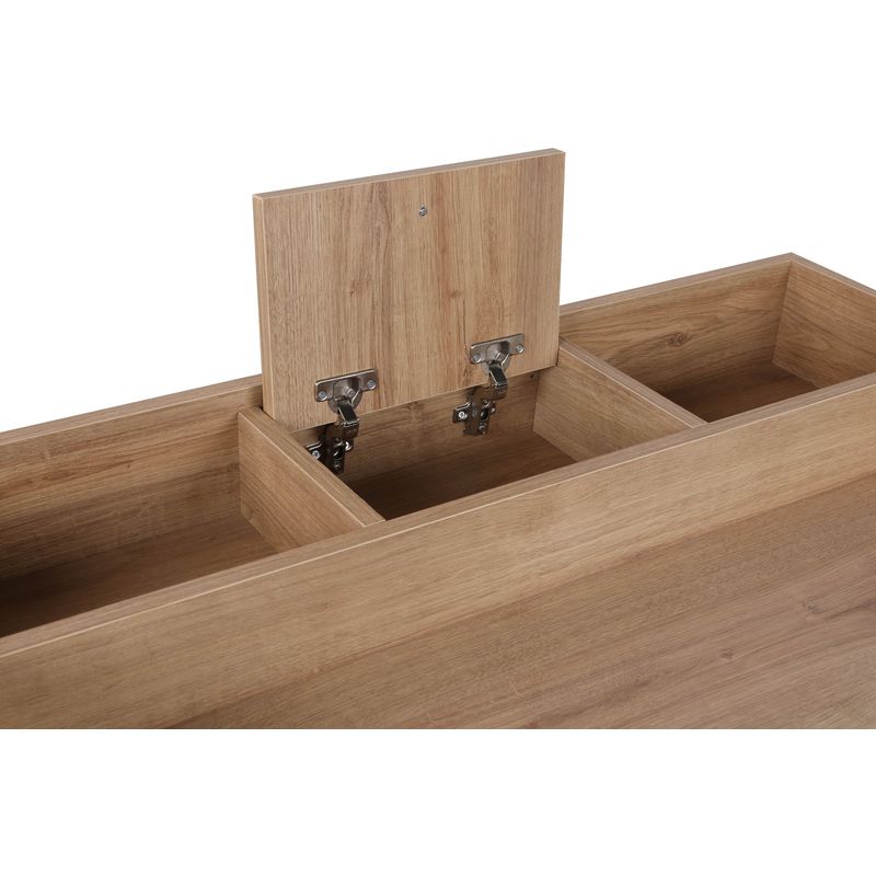 Casa si Gradina - Mobilier - Comode si corpuri - Masute de toaleta - Masă machiaj Hanah Home, PAL melaminat, 100 x 89 x 50 cm, nuc/negru, 811MDD5103 - Infinity.ro