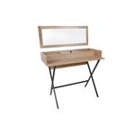 Casa si Gradina - Mobilier - Comode si corpuri - Masute de toaleta - Masă machiaj Hanah Home, PAL melaminat, 100 x 89 x 50 cm, nuc/negru, 811MDD5103 - Infinity.ro