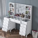Casa si Gradina - Mobilier - Comode si corpuri - Masute de toaleta - Masă machiaj Hanah Home, PAL melaminat, 120 x 40 x 133.8 cm, alb, 893RAN4987 - Infinity.ro
