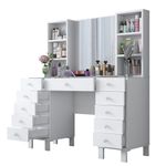 Casa si Gradina - Mobilier - Comode si corpuri - Masute de toaleta - Masă machiaj Hanah Home, PAL melaminat, 120 x 40 x 133.8 cm, alb, 893RAN4987 - Infinity.ro