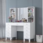 Casa si Gradina - Mobilier - Comode si corpuri - Masute de toaleta - Masă machiaj Hanah Home, PAL melaminat, 120 x 40 x 133.8 cm, alb, 893RAN4987 - Infinity.ro