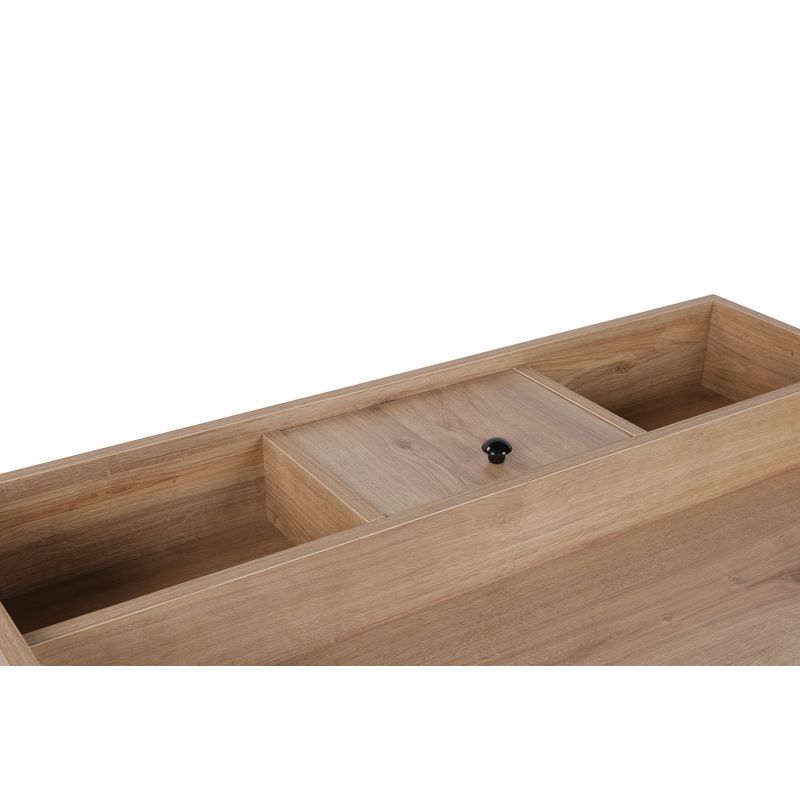 Casa si Gradina - Mobilier - Comode si corpuri - Masute de toaleta - Masă machiaj Hanah Home, PAL melaminat, 100 x 89 x 50 cm, nuc/negru, 811MDD5103 - Infinity.ro