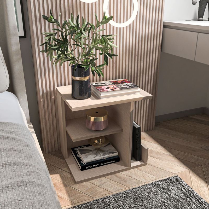 Casa si Gradina - Mobilier - Comode si corpuri - Noptiere - Noptieră Hanah Home, PAL melaminat, 45 x 35 x 45 cm, bej, 875ZNA3424 - Infinity.ro