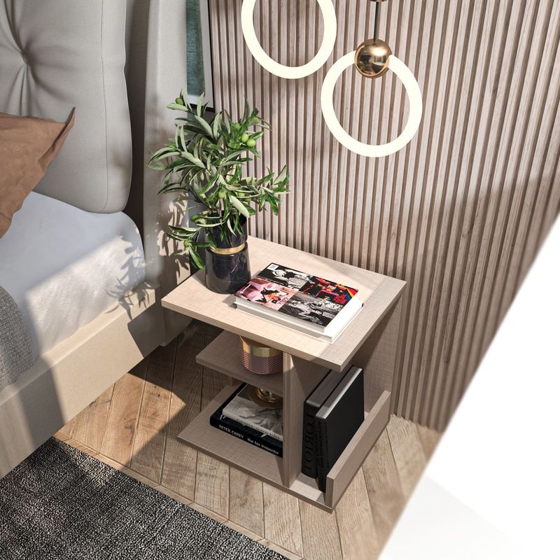 Casa si Gradina - Mobilier - Comode si corpuri - Noptiere - Noptieră Hanah Home, PAL melaminat, 45 x 35 x 45 cm, bej, 875ZNA3424 - Infinity.ro