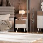 Casa si Gradina - Mobilier - Comode si corpuri - Noptiere - Noptieră Hanah Home, PAL melaminat, 50 x 44 x 62 cm, bej-cenușiu, 479ADR1519 - Infinity.ro