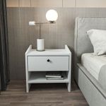 Casa si Gradina - Mobilier - Comode si corpuri - Noptiere - Noptieră Hanah Home, PAL melaminat, 45 x 35 x 45 cm, alb, 875ZNA3410 - Infinity.ro