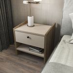 Casa si Gradina - Mobilier - Comode si corpuri - Noptiere - Noptieră Hanah Home, PAL melaminat, 45 x 35 x 45 cm, nuc/bej, 875ZNA3412 - Infinity.ro