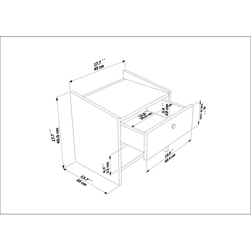 Casa si Gradina - Mobilier - Comode si corpuri - Noptiere - Noptieră Hanah Home, PAL melaminat, 45 x 35 x 45 cm, nuc/bej, 875ZNA3412 - Infinity.ro