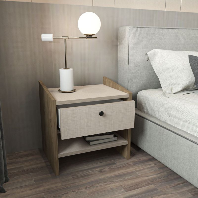 Casa si Gradina - Mobilier - Comode si corpuri - Noptiere - Noptieră Hanah Home, PAL melaminat, 45 x 35 x 45 cm, nuc/bej, 875ZNA3412 - Infinity.ro
