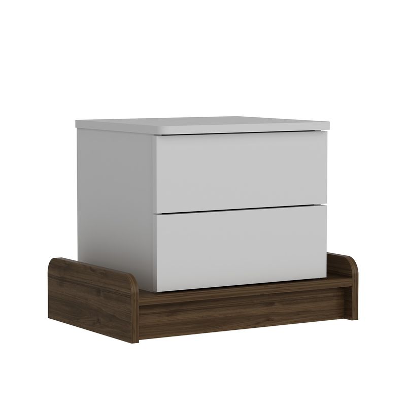 Casa si Gradina - Mobilier - Comode si corpuri - Noptiere - Noptieră Hanah Home, PAL melaminat, 60 x 40 x 46 cm, alb/nuc, 875ZNA3404 - Infinity.ro