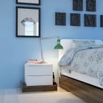 Casa si Gradina - Mobilier - Comode si corpuri - Noptiere - Noptieră Hanah Home, PAL melaminat, 60 x 40 x 46 cm, alb/nuc, 875ZNA3404 - Infinity.ro