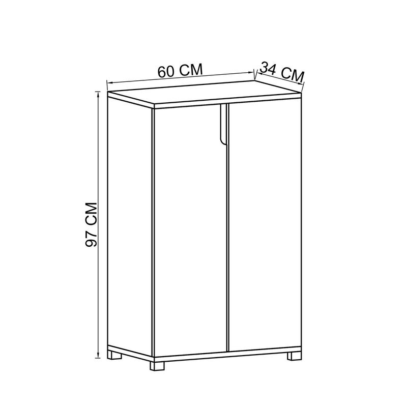Casa si Gradina - Mobilier - Dulapuri si sifoniere - Dulapuri pantofi - Pantofar Hanah Home, PAL melaminat, 60 x 34 x 97 cm, alb, 469ORN1301 - Infinity.ro