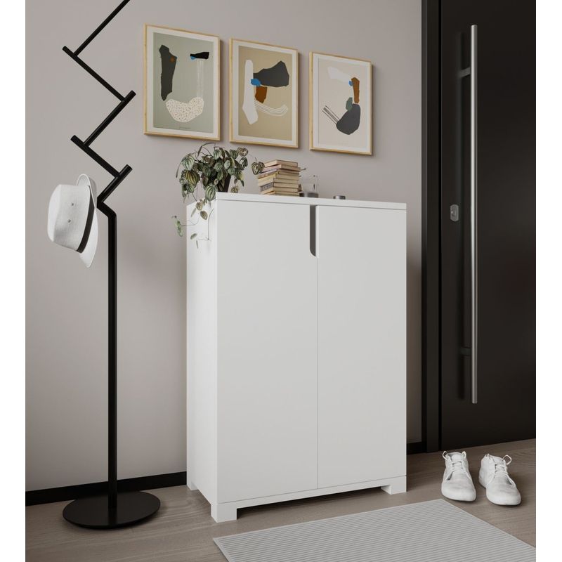 Casa si Gradina - Mobilier - Dulapuri si sifoniere - Dulapuri pantofi - Pantofar Hanah Home, PAL melaminat, 60 x 34 x 97 cm, alb, 469ORN1301 - Infinity.ro