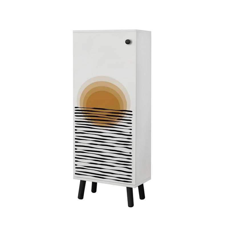 Casa si Gradina - Mobilier - Dulapuri si sifoniere - Dulapuri pantofi - Pantofar Hanah Home, PAL melaminat, 50 x 38 x 135 cm, alb/negru, lemn masiv, 869VEL8629 - Infinity.ro