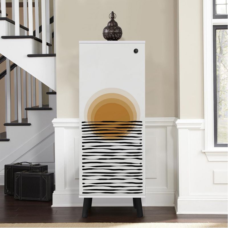 Casa si Gradina - Mobilier - Dulapuri si sifoniere - Dulapuri pantofi - Pantofar Hanah Home, PAL melaminat, 50 x 38 x 135 cm, alb/negru, lemn masiv, 869VEL8629 - Infinity.ro
