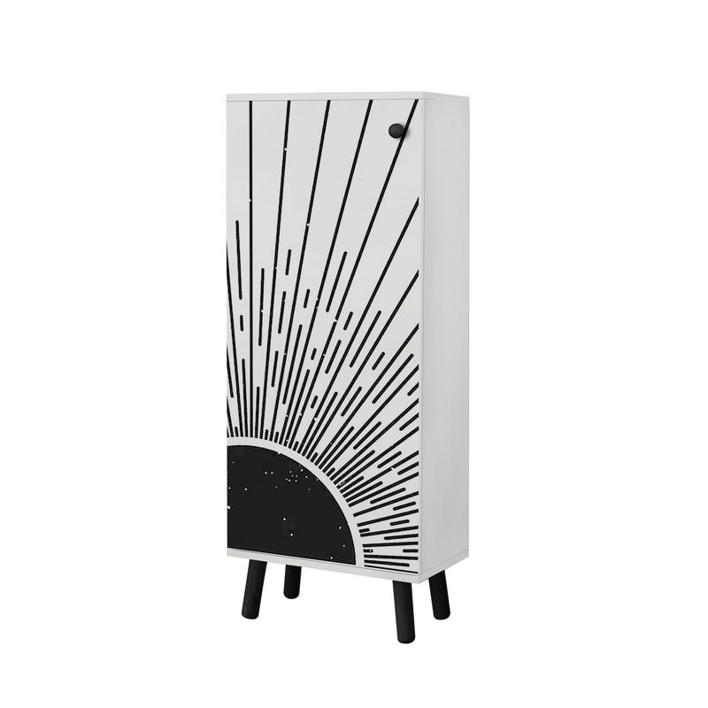 Casa si Gradina - Mobilier - Dulapuri si sifoniere - Dulapuri pantofi - Pantofar Hanah Home, PAL melaminat, 50 x 38 x 135 cm, alb/negru, lemn masiv, 869VEL8641 - Infinity.ro
