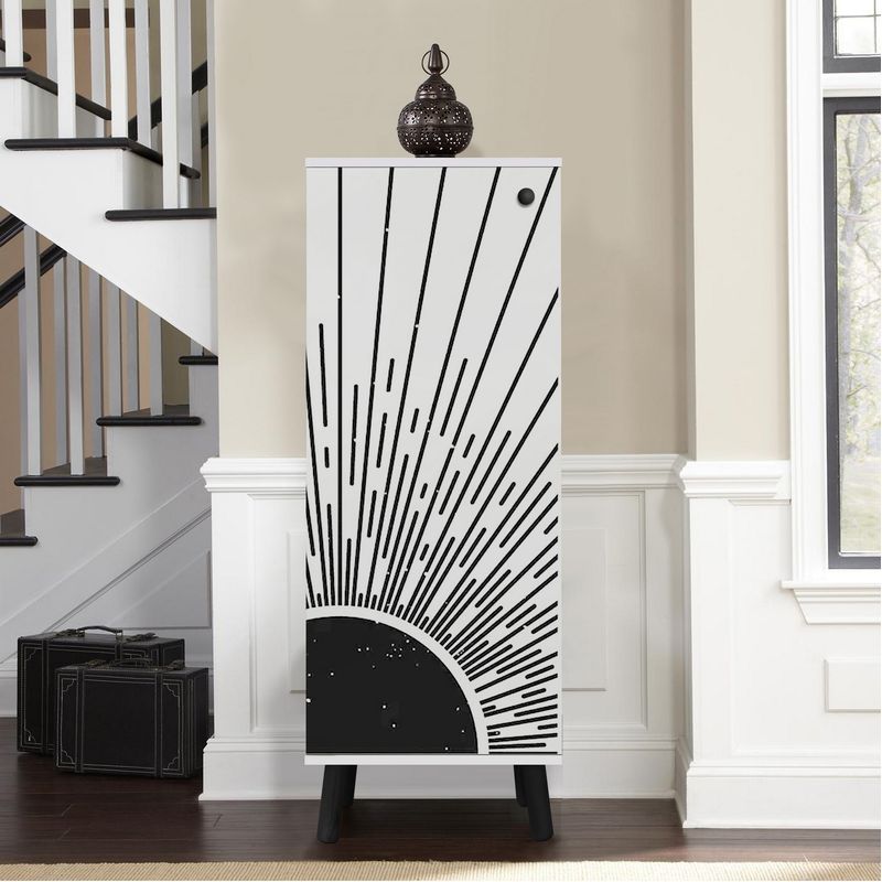 Casa si Gradina - Mobilier - Dulapuri si sifoniere - Dulapuri pantofi - Pantofar Hanah Home, PAL melaminat, 50 x 38 x 135 cm, alb/negru, lemn masiv, 869VEL8641 - Infinity.ro