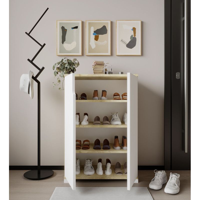 Casa si Gradina - Mobilier - Dulapuri si sifoniere - Dulapuri pantofi - Pantofar Hanah Home, PAL melaminat, 60 x 34 x 97 cm, sapphire stejar/alb, 469ORN1304 - Infinity.ro