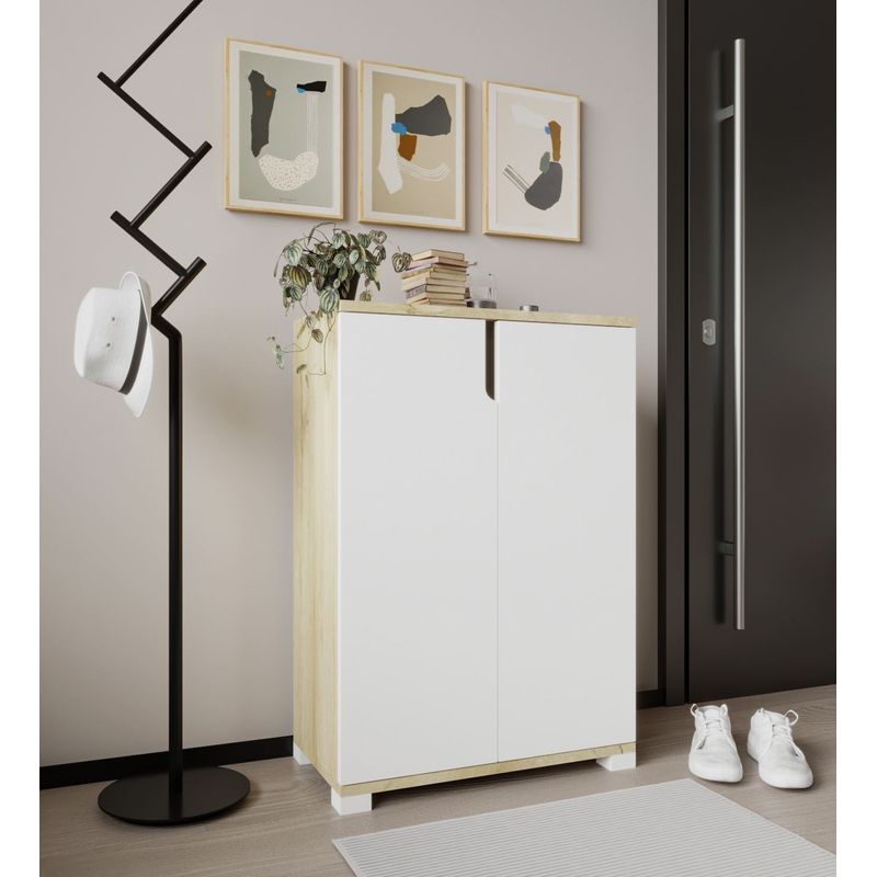 Casa si Gradina - Mobilier - Dulapuri si sifoniere - Dulapuri pantofi - Pantofar Hanah Home, PAL melaminat, 60 x 34 x 97 cm, sapphire stejar/alb, 469ORN1304 - Infinity.ro