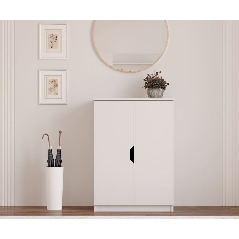Casa si Gradina - Mobilier - Dulapuri si sifoniere - Dulapuri pantofi - Pantofar Hanah Home, PAL melaminat, 70 x 35 x 100 cm, alb mat, 167RAB1603 - Infinity.ro