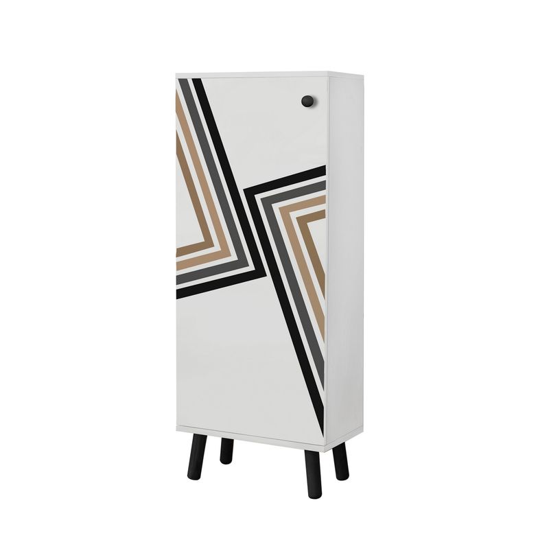 Casa si Gradina - Mobilier - Dulapuri si sifoniere - Dulapuri pantofi - Pantofar Hanah Home, PAL melaminat, 50 x 38 x 135 cm, alb/negru, lemn masiv, 869VEL8639 - Infinity.ro