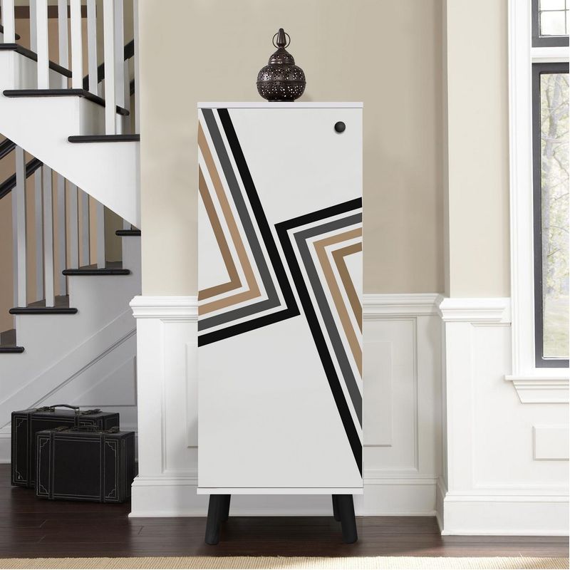 Casa si Gradina - Mobilier - Dulapuri si sifoniere - Dulapuri pantofi - Pantofar Hanah Home, PAL melaminat, 50 x 38 x 135 cm, alb/negru, lemn masiv, 869VEL8639 - Infinity.ro