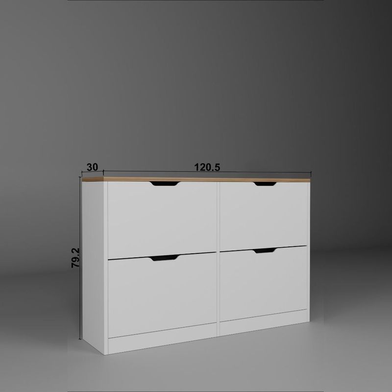Casa si Gradina - Mobilier - Dulapuri si sifoniere - Dulapuri pantofi - Pantofar Hanah Home, PAL melaminat, 120.5 x 30 x 79.2 cm, deschis nuc, 350MWD1215 - Infinity.ro
