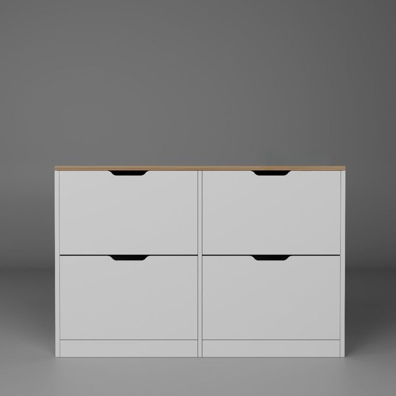 Casa si Gradina - Mobilier - Dulapuri si sifoniere - Dulapuri pantofi - Pantofar Hanah Home, PAL melaminat, 120.5 x 30 x 79.2 cm, deschis nuc, 350MWD1215 - Infinity.ro