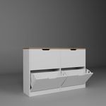 Casa si Gradina - Mobilier - Dulapuri si sifoniere - Dulapuri pantofi - Pantofar Hanah Home, PAL melaminat, 120.5 x 30 x 79.2 cm, deschis nuc, 350MWD1215 - Infinity.ro
