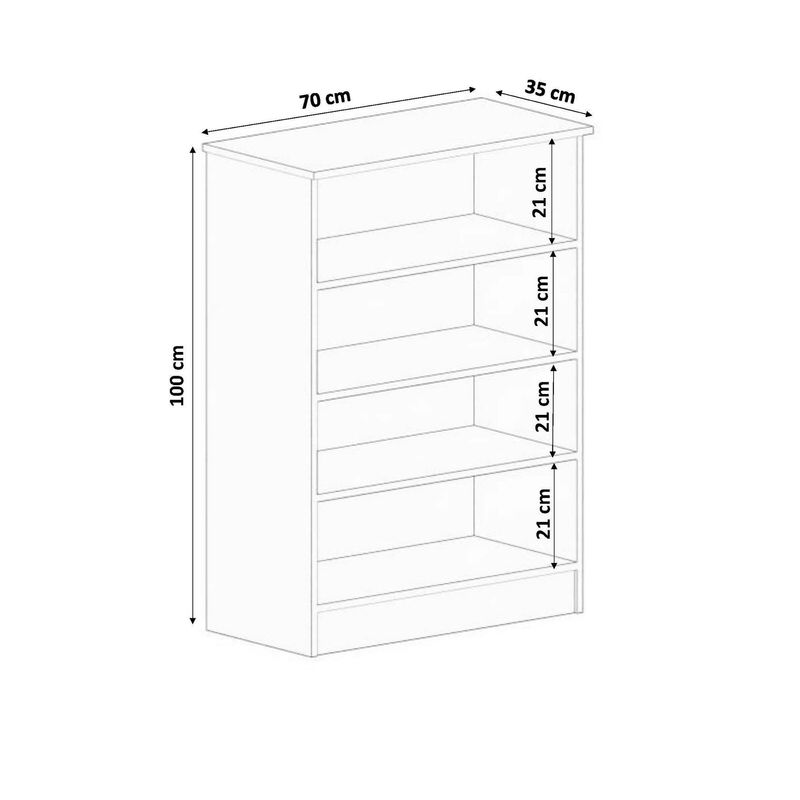 Casa si Gradina - Mobilier - Dulapuri si sifoniere - Dulapuri pantofi - Pantofar Hanah Home, PAL melaminat, 70 x 35 x 100 cm, alb mat, 167RAB1602 - Infinity.ro