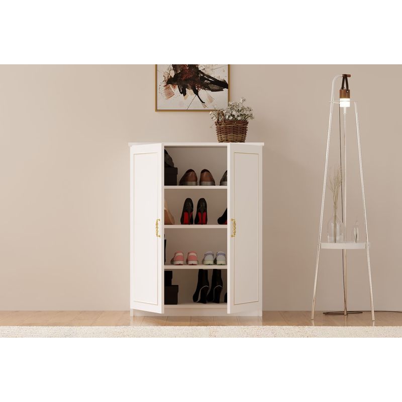 Casa si Gradina - Mobilier - Dulapuri si sifoniere - Dulapuri pantofi - Pantofar Hanah Home, PAL melaminat, 70 x 35 x 100 cm, alb mat, 167RAB1602 - Infinity.ro