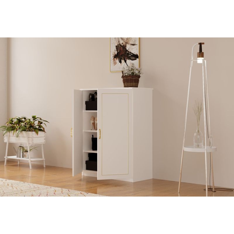 Casa si Gradina - Mobilier - Dulapuri si sifoniere - Dulapuri pantofi - Pantofar Hanah Home, PAL melaminat, 70 x 35 x 100 cm, alb mat, 167RAB1602 - Infinity.ro