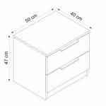Casa si Gradina - Mobilier - Comode si corpuri - Noptiere - Noptieră Hanah Home, PAL melaminat, 54 x 47 x 40 cm, nuc, 506MNR1504 - Infinity.ro